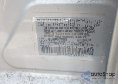2015 Nissan Sentra Sv from USA, damaged, VIN 3N1AB7AP5FY273228